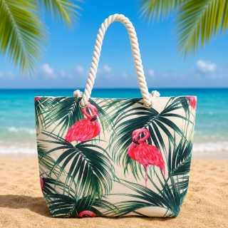 Sac de Plage – Motif Flamants Roses 50 x 37 x 14 cm