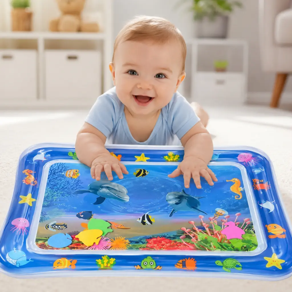Tapis d’Eau Gonflable pour Bébé – Jeu Sensorielle Aquatique – 69 x 50 x 8 cm
