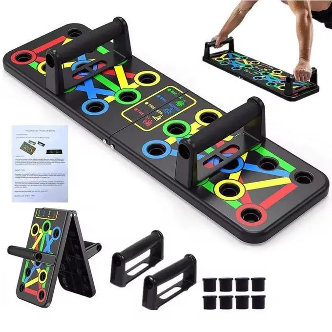 Planche de Pompes Multifonction Pliable  – Push Up Board Fitness Musculation – Jusqu’à 100 kg – 62 x 18 cm