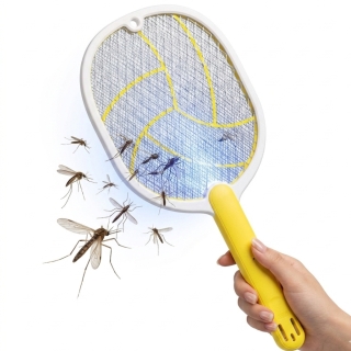 Raquette Électrique Anti-Moustiques Rechargeable USB – Tue-Insectes Haute Tension - Jaune