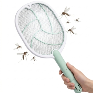 Raquette Électrique Anti-Moustiques Rechargeable USB – Tue-Insectes Haute Tension - Vert