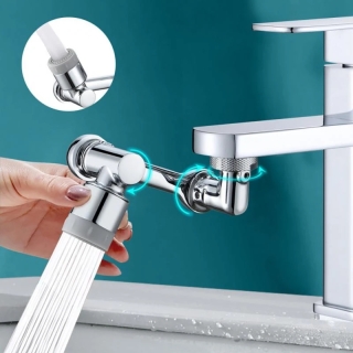 Tête de Robinet Universelle 1080° Rotative – 2 Modes de Pulvérisation - Multifonction avec Adoucisseur d’Eau