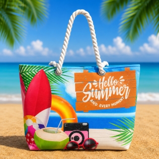 Sac de Plage – Motif Hello Summer 50 x 37 x 14 cm