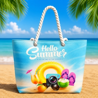 Sac de Plage – Motif Hello Summer 50 x 37 x 14 cm