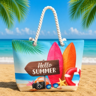 Sac de Plage – Motif Hello Summer 50 x 37 x 14 cm