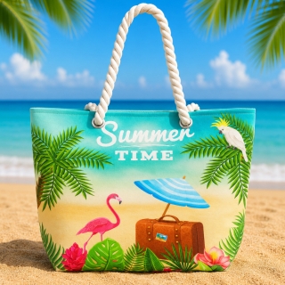 Sac de Plage – Motif Summer Time 50 x 37 x 14 cm