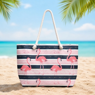Sac de Plage – Motif Flamants 50 x 37 x 14 cm
