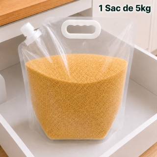 Sac de Rangement Alimentaire Hermétique 5Kg – Réutilisable pour Conservation des Aliments