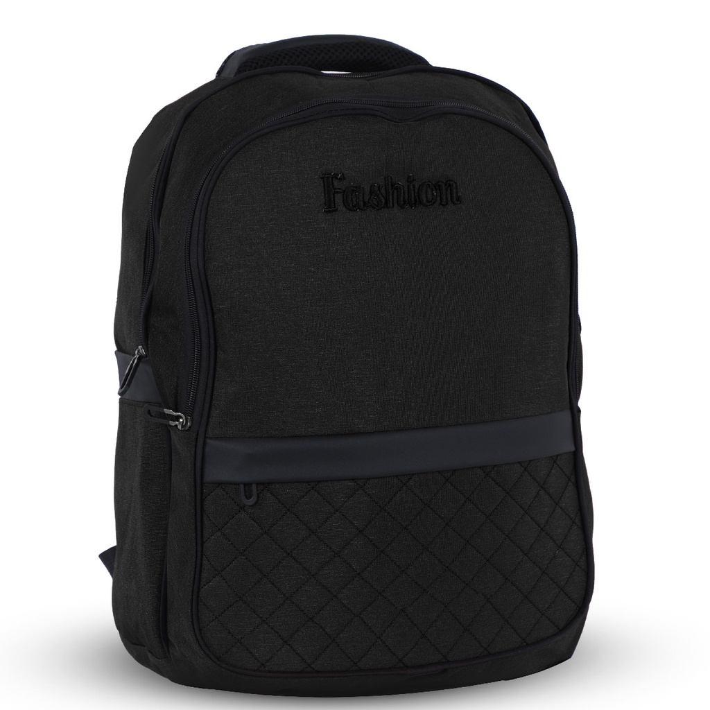 FASHION sac à dos en Toile avec 2 compartiments-Noir