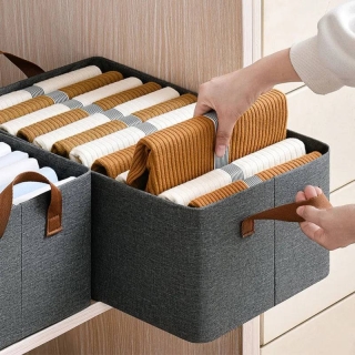 Panier de Rangement en Tissu Imperméable 26 L – Organisateur Pliable avec Poignées 