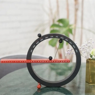 Calendrier Créatif à Boules Magnétiques – Calendrier Perpétuel Décoratif pour Bureau et Maison - Noir