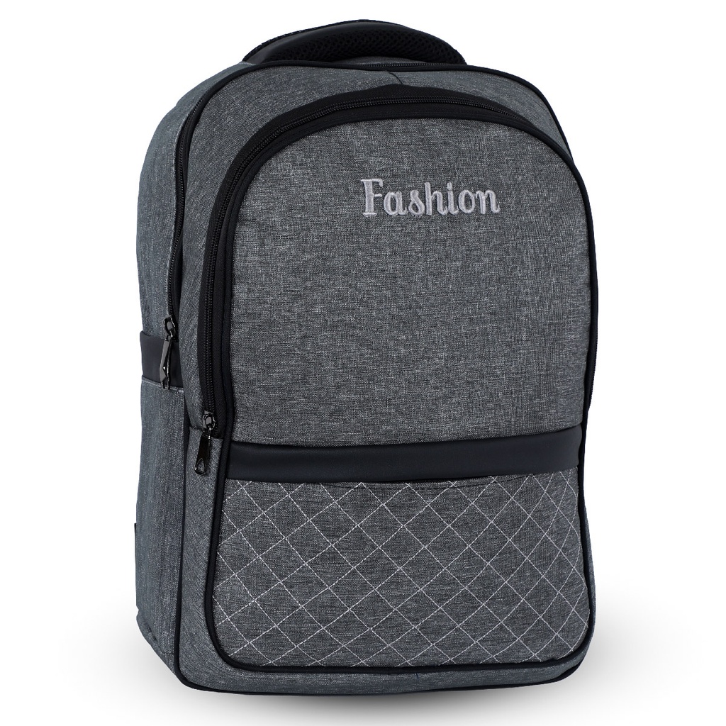 FASHION sac à dos en Toile avec 2 compartiments-Gris