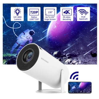 Mini Projecteur HY300 Android 11 – Vidéoprojecteur Portable HD 1080P avec WiFi, Bluetooth et Rotation 180°