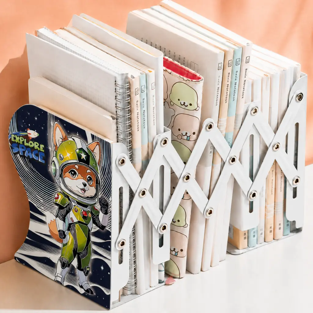 Range-Livres Extensible en Accordéon 50 × 19 cm –  Design Renard Astronaute 