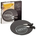Plateau Rond a fromage en Ardoise avec couverts 25 cm