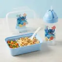 Lunch Box Stitch Enfant avec Bouteille 300 ml et Cuillère-Fourchette – 2 Compartiments - Bleu