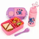 Lunch Box Stitch Compartimentée avec Gourde 500 ml et Cuillère-Fourchette - Violet 
