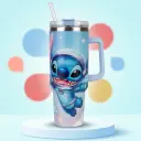 Thermos Stitch 1200 ml avec Paille et Poignée – Gourde Isotherme Chaud et Froid 24H