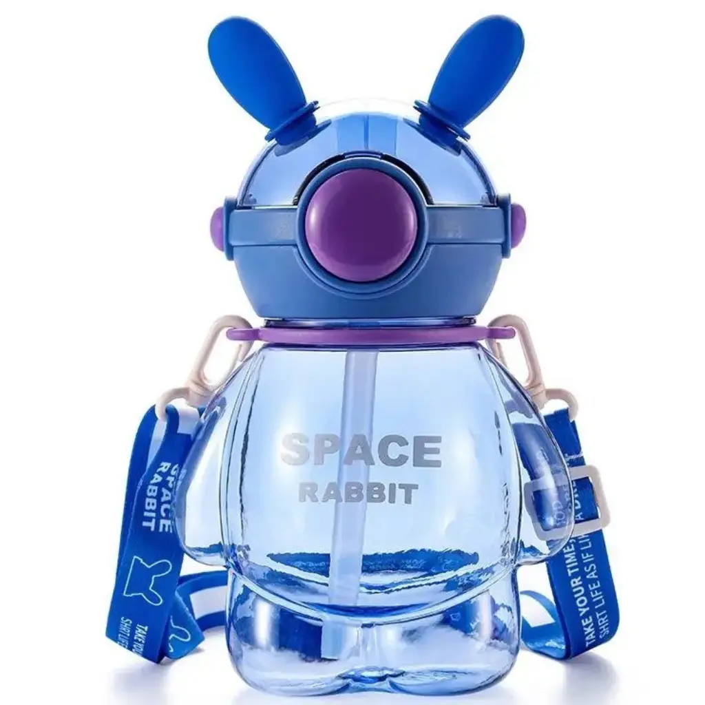 Gourde Enfant Space Rabbit 750 ml en PC avec Sangle - Bleu