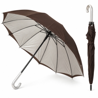 Parapluie Long Marron 100 cm avec Poignée Courbée