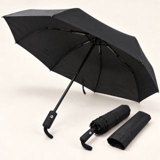 Parapluie Pliable Automatique 100 cm Noir Imperméable avec Housse