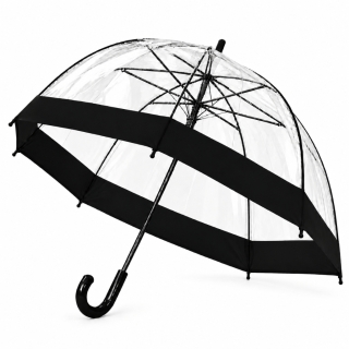 Parapluie Transparent Bombé Automatique 86 cm – Noir