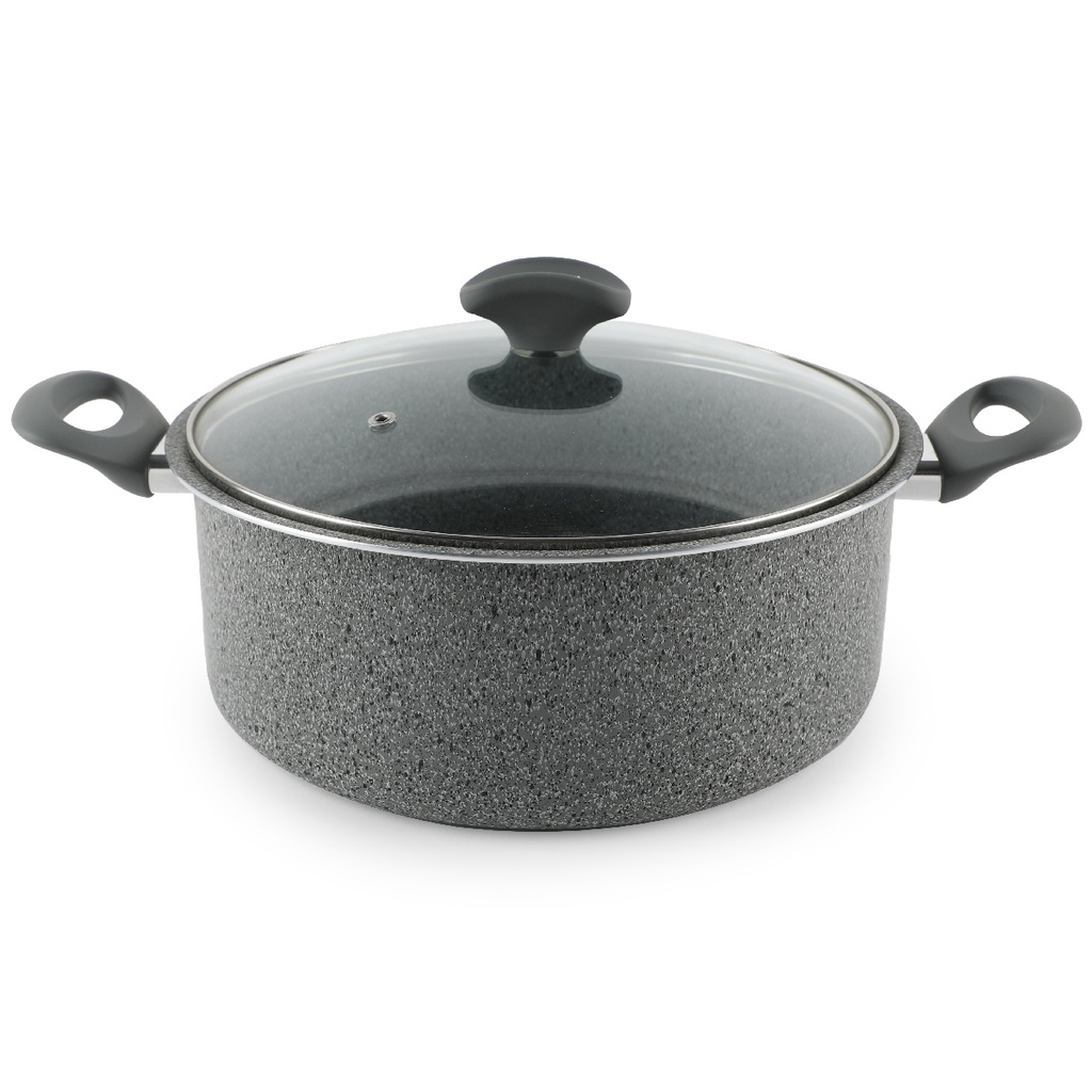 WINOX Faitout granite gris 28 cm avec couvercle