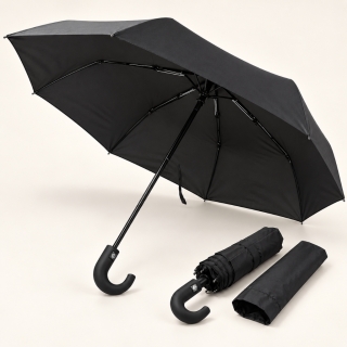 Parapluie Pliable Automatique 100 cm Noir Imperméable avec Housse