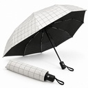Parapluie Pliable Automatique 95 cm à Carreaux – Blanc avec Housse