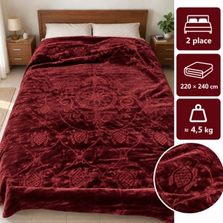 Couverture Prestige Blanket en Polyster Rouge – 2 Places, 220 × 240 cm