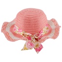 Chapeau avec ruban fleuri pour enfant Rose