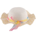 Chapeau avec ruban arc-en-ciel pour enfant Jaune