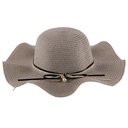 Chapeau de plage rond pour femme Gris
