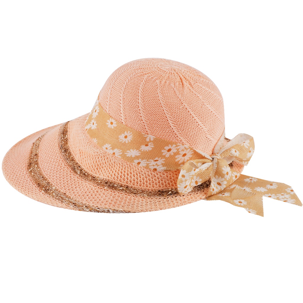 Chapeau de plage ovale pour femme Saumon