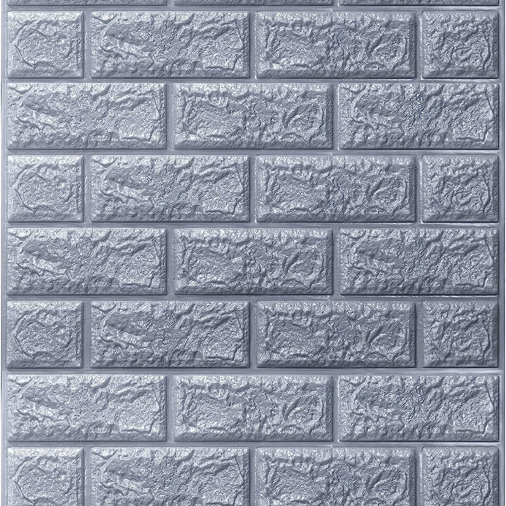 Pack de 10 Panneaux Muraux Adhésifs Anti-Humidité 3D - 77 * 70 cm-Gris
