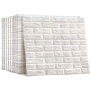 Pack de 10 Panneaux Muraux Adhésifs Anti-Humidité 3D - 77 * 70 cm-Blanc