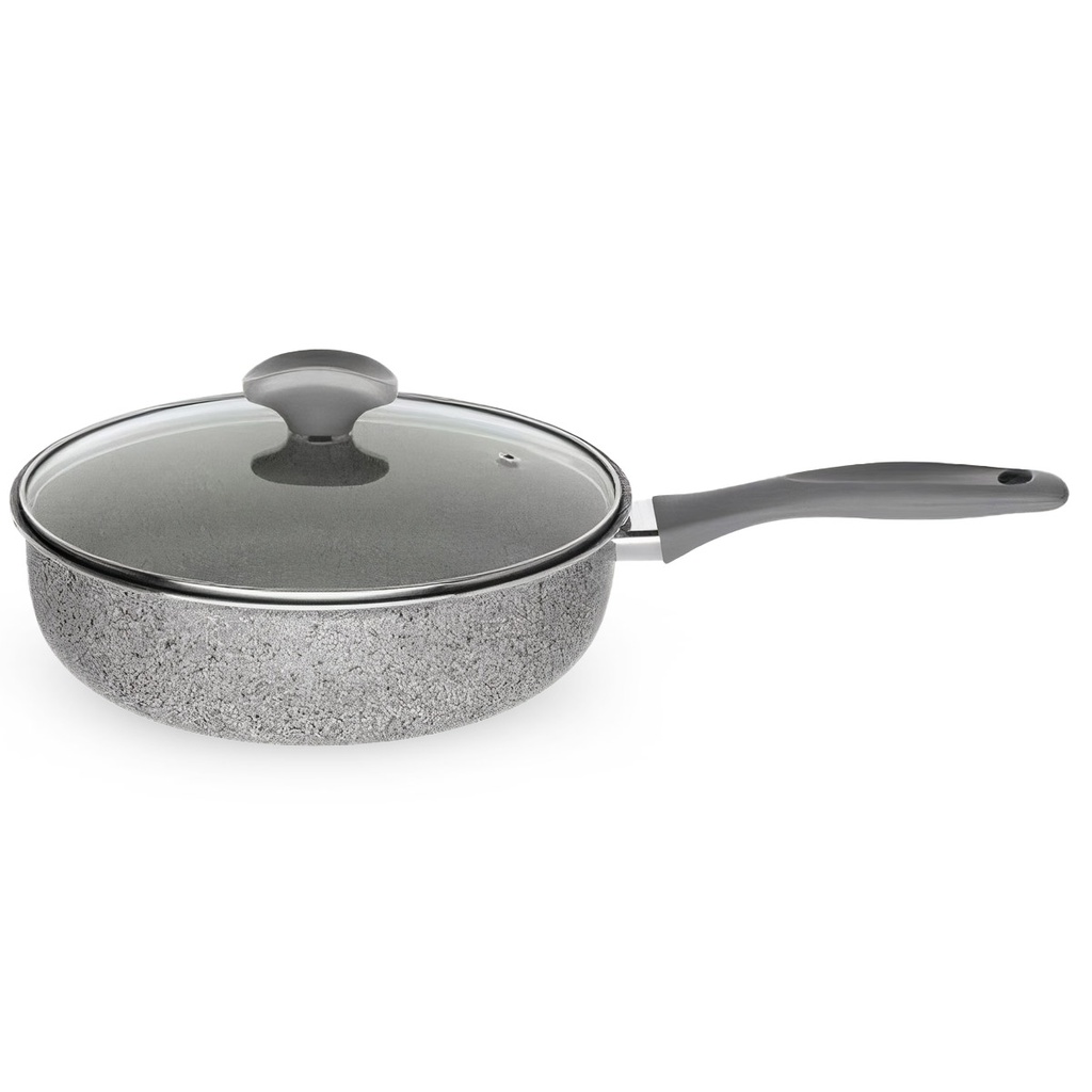 Winox Sauteuse Avec Couvercle Granite - Ø 24 cm - Super Résistante - 7 Couches