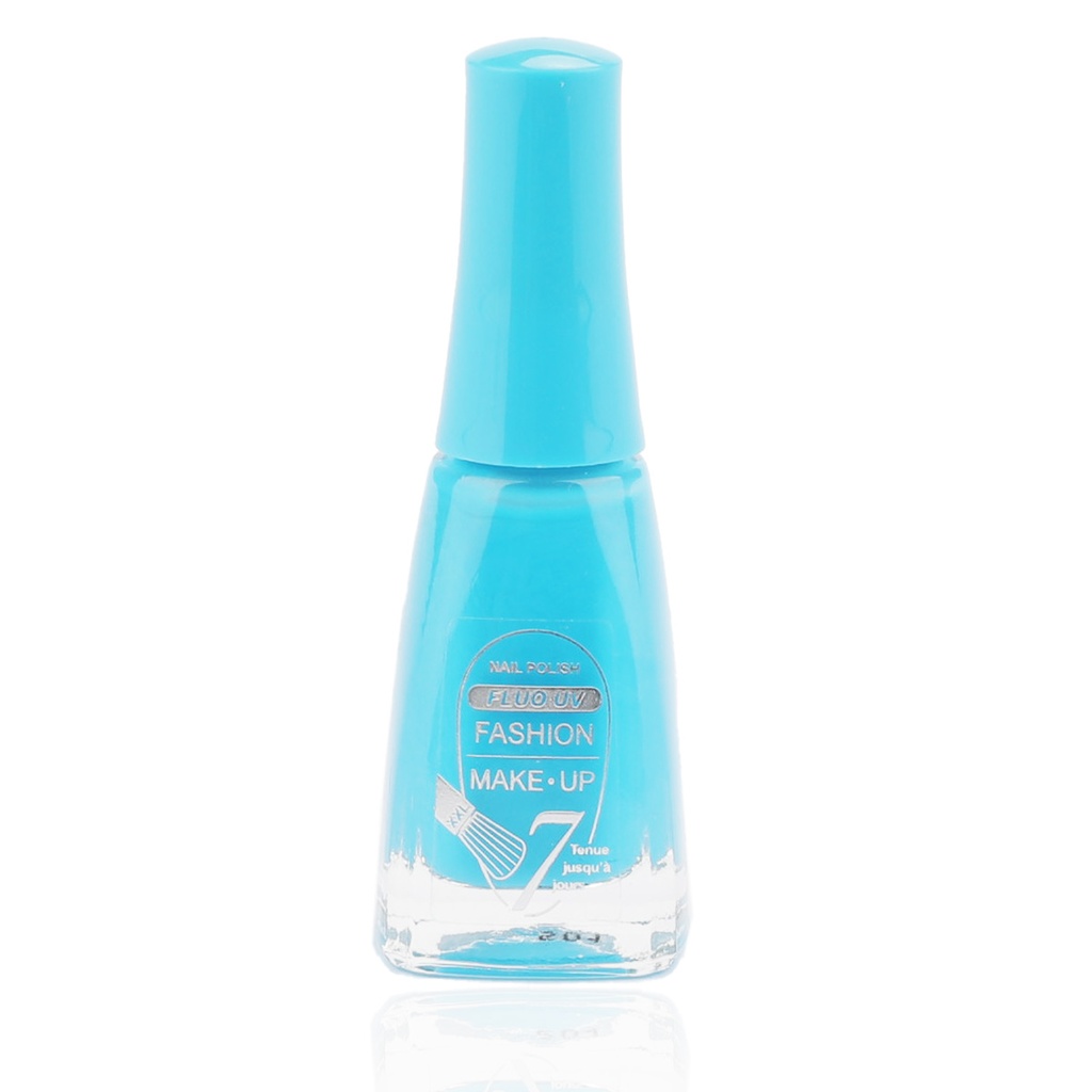 Fashion Make-Up FMU1400412 Vernis à Ongles Fluo Bleu 11 ml -Réf 412