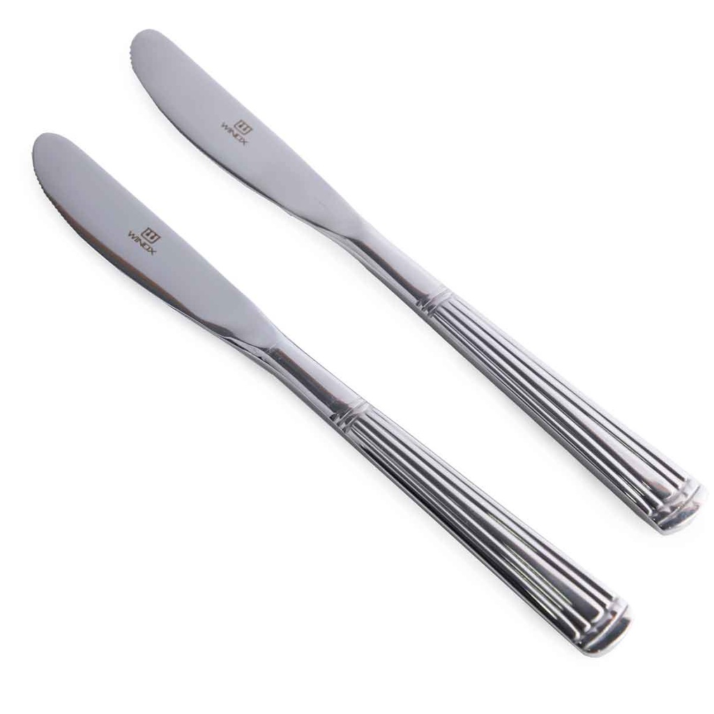 Winox Blister de 2 couteaux de table AMBRE -INOX 18/10 - 6mm - Garantie à vie