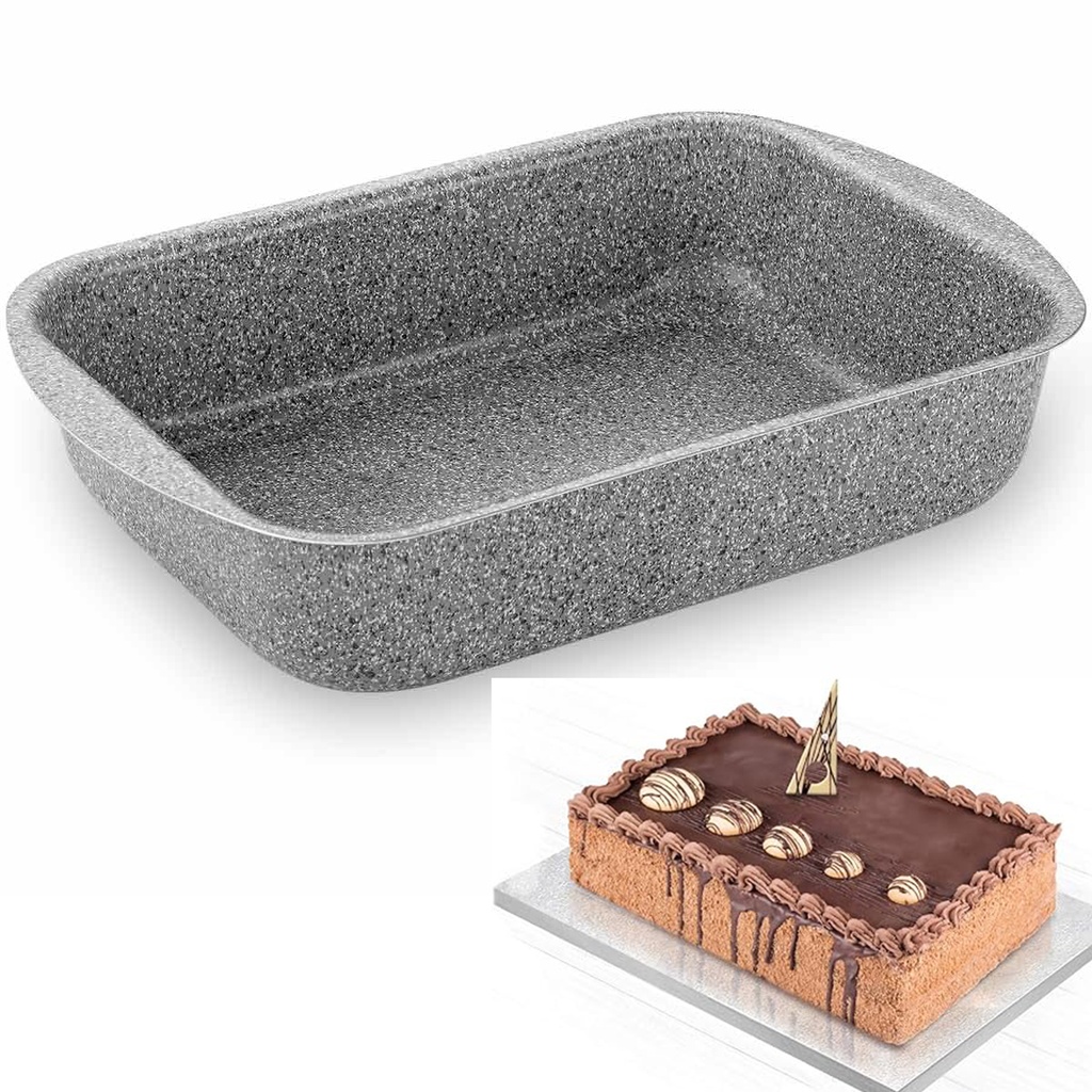 Winox moule à gâteau rectangulaire GRANITE - 30*22 cm - super résistante - 7 couches