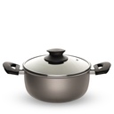 Faitout avec couvercle Ø26  série VOLCANO - 6 couches - Gris