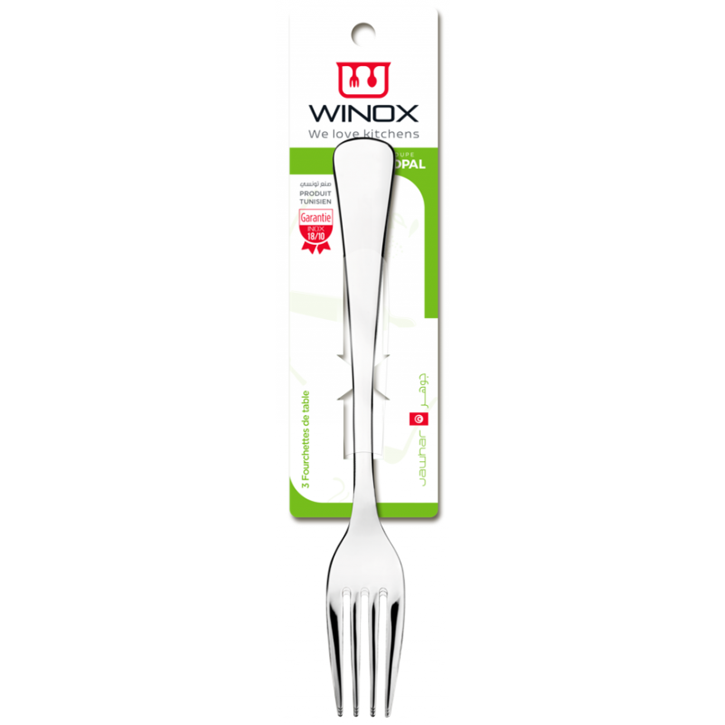 Winox blister de 3 fourchettes de table JAWHAR - Inox 18/10 - Garantie à vie