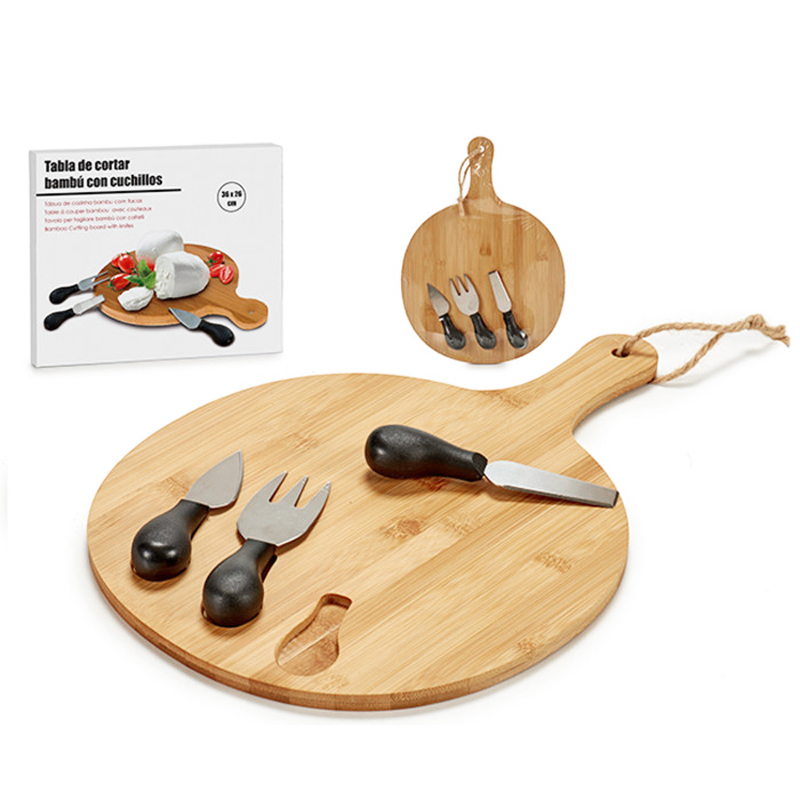 Planche à  Fromage en bambou  36x26 cm +Ustensiles 