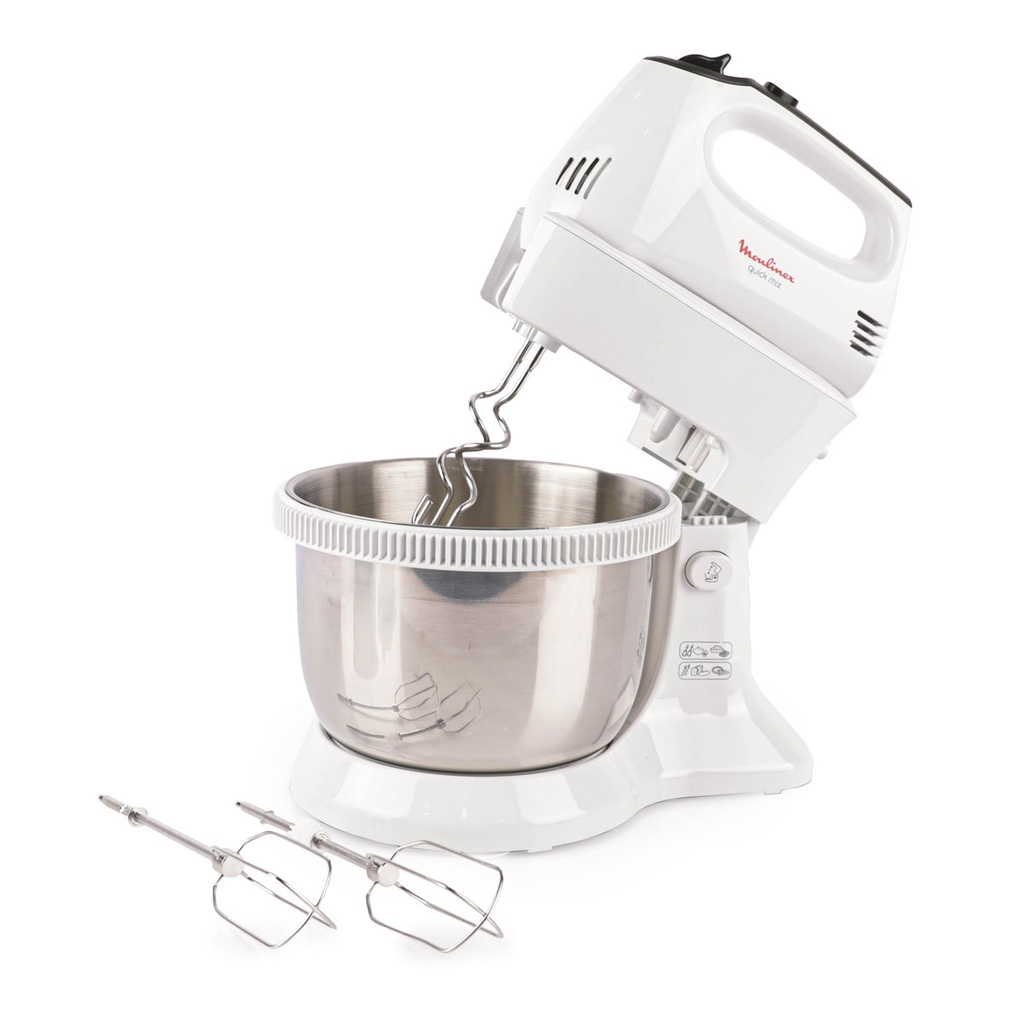 Batteur avec Bol MOULINEX HM3121B1 300W - Gris & Inox
