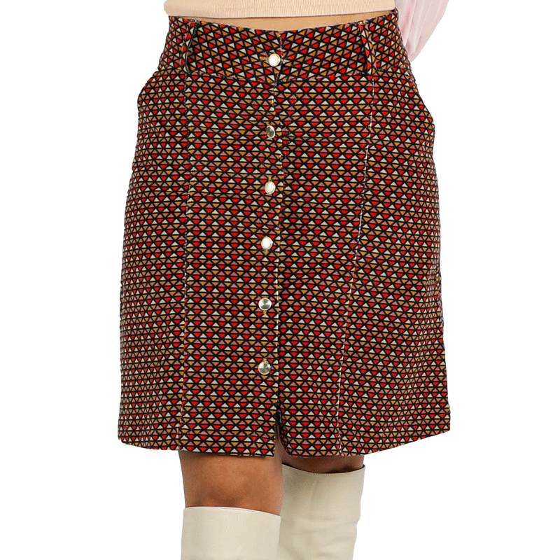 Jupe orangée avec boutons Motif 1-44