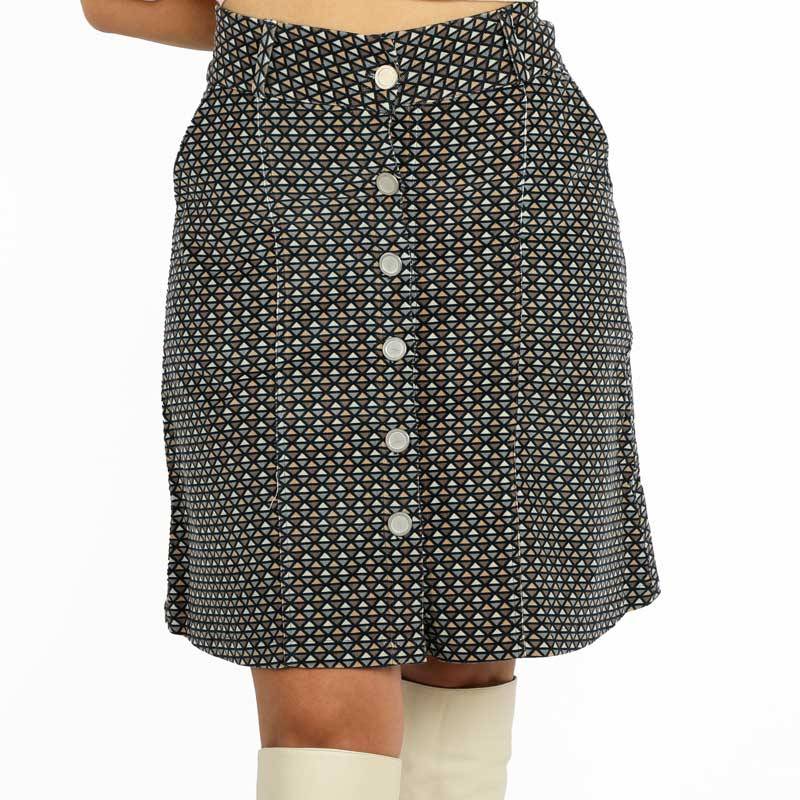 Jupe grise avec boutons Motif 1-36