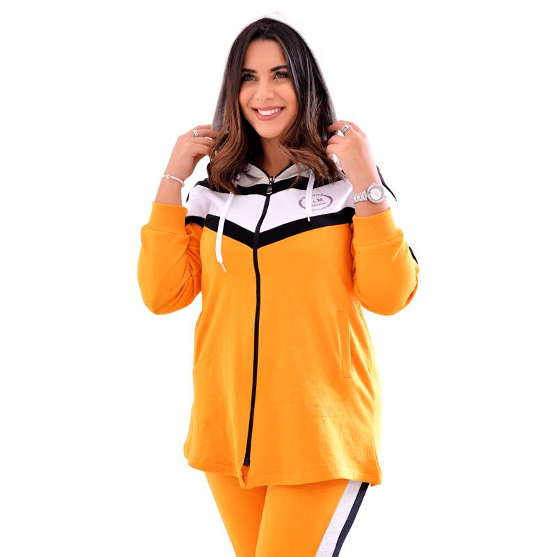 Jogging  Jaune femme en molleton gratté-42