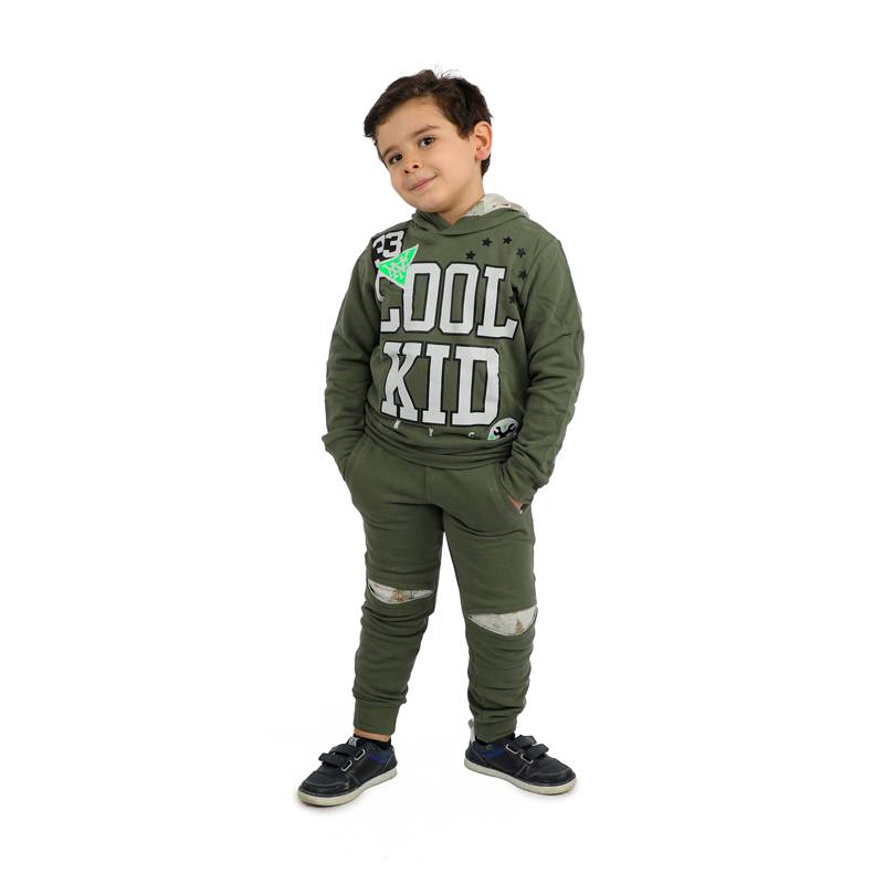 Jogging vert militaire pour enfant Motif 2-0