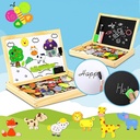 Tableau Magnétique Éducatif 3 en 1 Avec Puzzle 