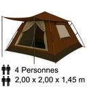Tente Automatique Professionnel 4 Places 2m x 2m x 1,45 m Marron